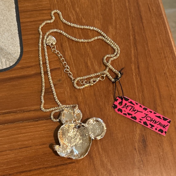 Betsey Johnson Gold and Black Mickey Pendant Necklace - Picture 2 of 2